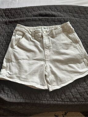 JBD White High-Waist Denim Shorts